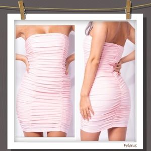 Strapless Ruched Bodycon Dress - image 1